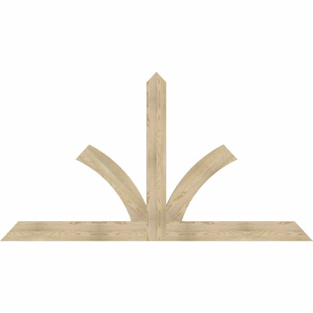 Ekena Millwork Richland Rough Sawn Timber Gable Bracket, Douglas Fir, 96"W x 52"H x 2"D x 6"F, 13/12 Pitch GBW096X52X0206RIC00RDF